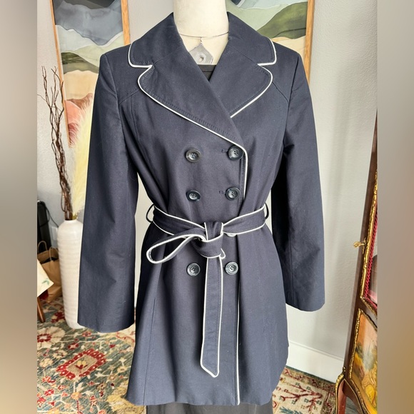 Ann Taylor Navy Trench Coat - Picture 5 of 10